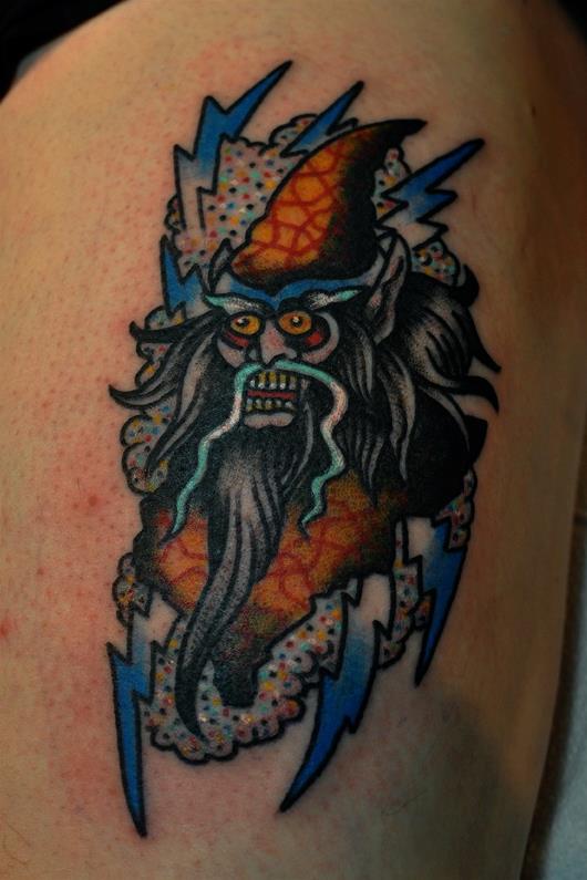 My newest addition a wizard by Lewis McKechnie IG lewismckechnie at  Lucky Rose Tattoo in Edinburgh  rtraditionaltattoos